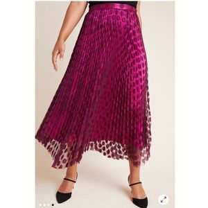 Anthro Phoebe Pleated Midi Skirt